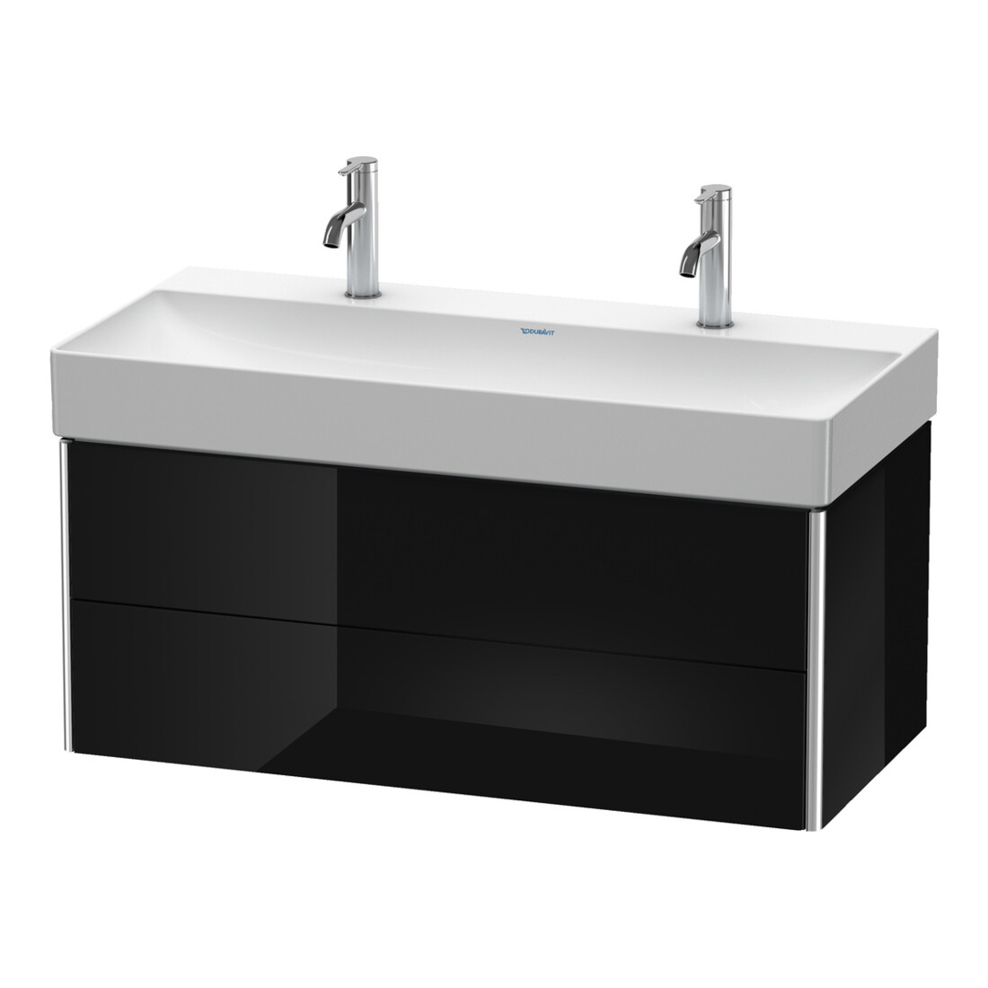Duravit Waschtischunterschrank XSquare 98,4x46cm, sw hgl, 2 Schubk., wandhängend