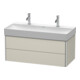 Duravit Waschtischunterschrank XSquare 98,4x46cm, Tau, 2 Schubk., wandhängend