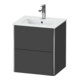 Duravit Waschtischunterschrank XSquare Compact 51x41,8x56cm, 2 Schubk., wandhängend, graph m-1