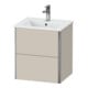 Duravit Waschtischunterschrank XSquare Compact 51x41,8x56cm, 2 Schubk., wandhängend, Taupe-1