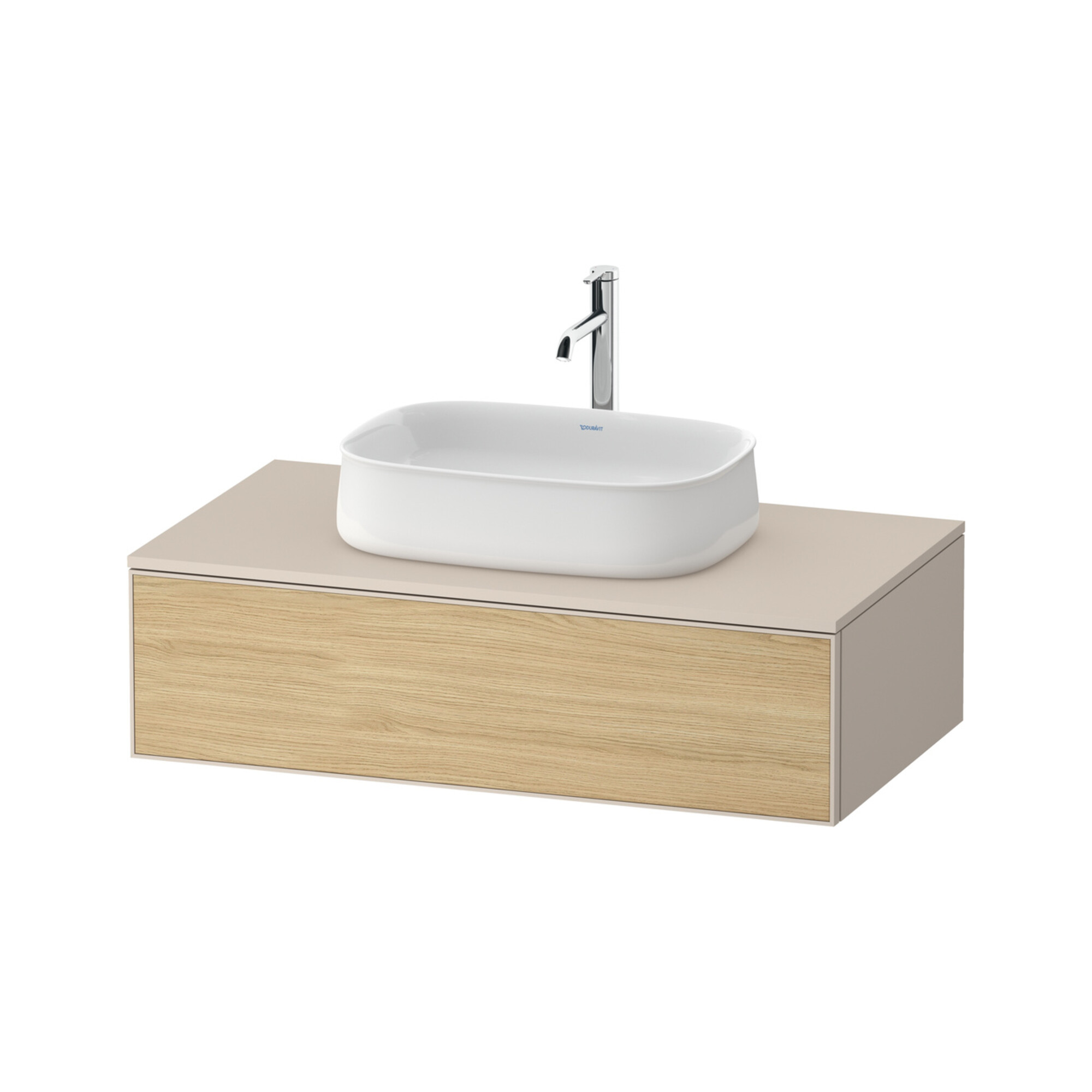 Duravit Waschtischunterschrank Zencha 100x55cm, 1 AZ, E nat/taupe m, k Einr-Sy