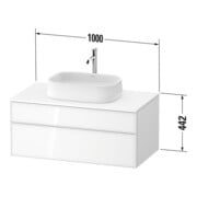 Duravit Waschtischunterschrank Zencha 100x55cm, 1 Lad, E sw/gra m, k EinrSy-3
