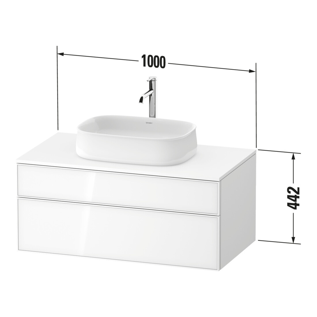 Duravit Waschtischunterschrank Zencha 100x55cm, 1 Lad, E sw/gra m, k EinrSy