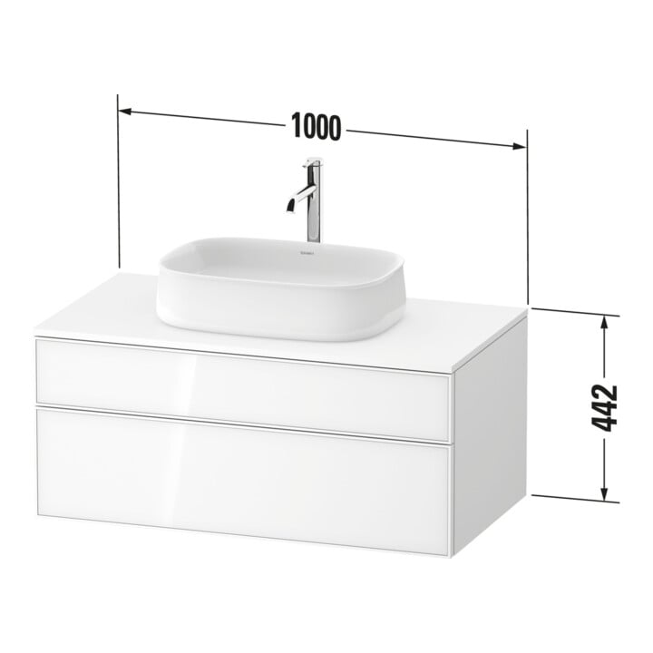 Duravit Waschtischunterschrank Zencha 100x55cm, 1 Lad, Gl s Lini/w m, k EinrSy