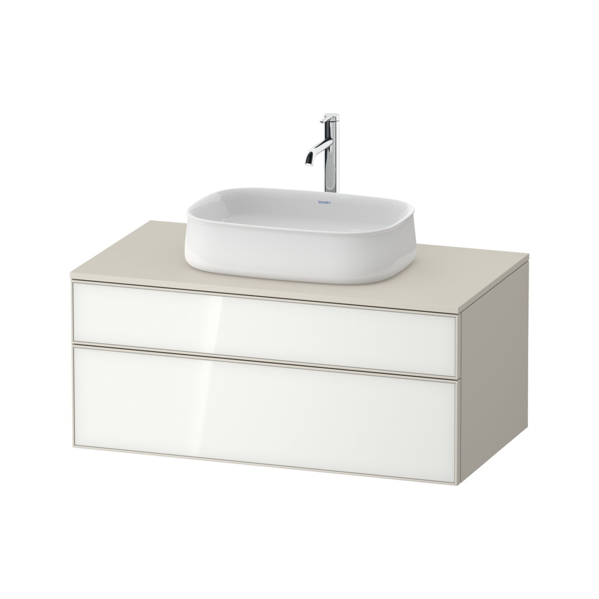 Duravit Waschtischunterschrank Zencha 100x55cm, 1 Lad, Gl w/taup m, k EinrSy