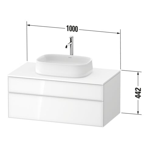 Duravit Waschtischunterschrank Zencha 100x55cm, 1 Lad, Gl w/taup m, k EinrSy