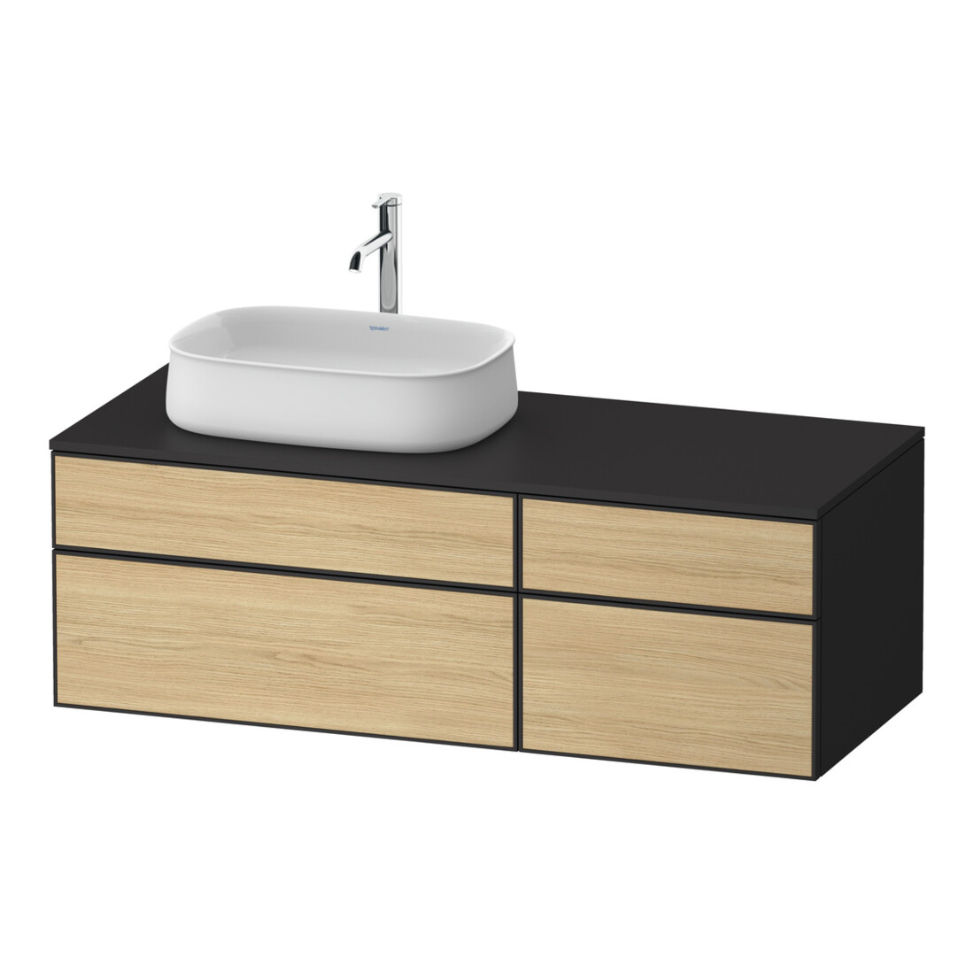 Duravit Waschtischunterschrank Zencha 130x55cm, B L, E nat/grap m, k Einr-Sys