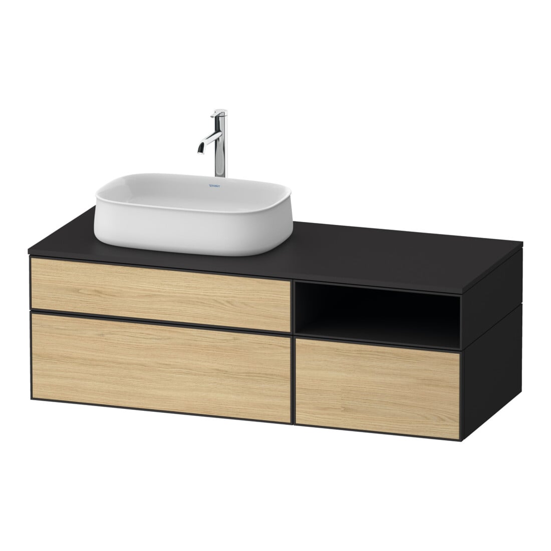 Duravit Waschtischunterschrank Zencha 130x55cm, B L, E nat/grap m, k Einr-Sys
