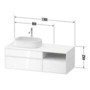 Duravit Waschtischunterschrank Zencha 130x55cm, B L, E nat/grap m, k Einr-Sys-3