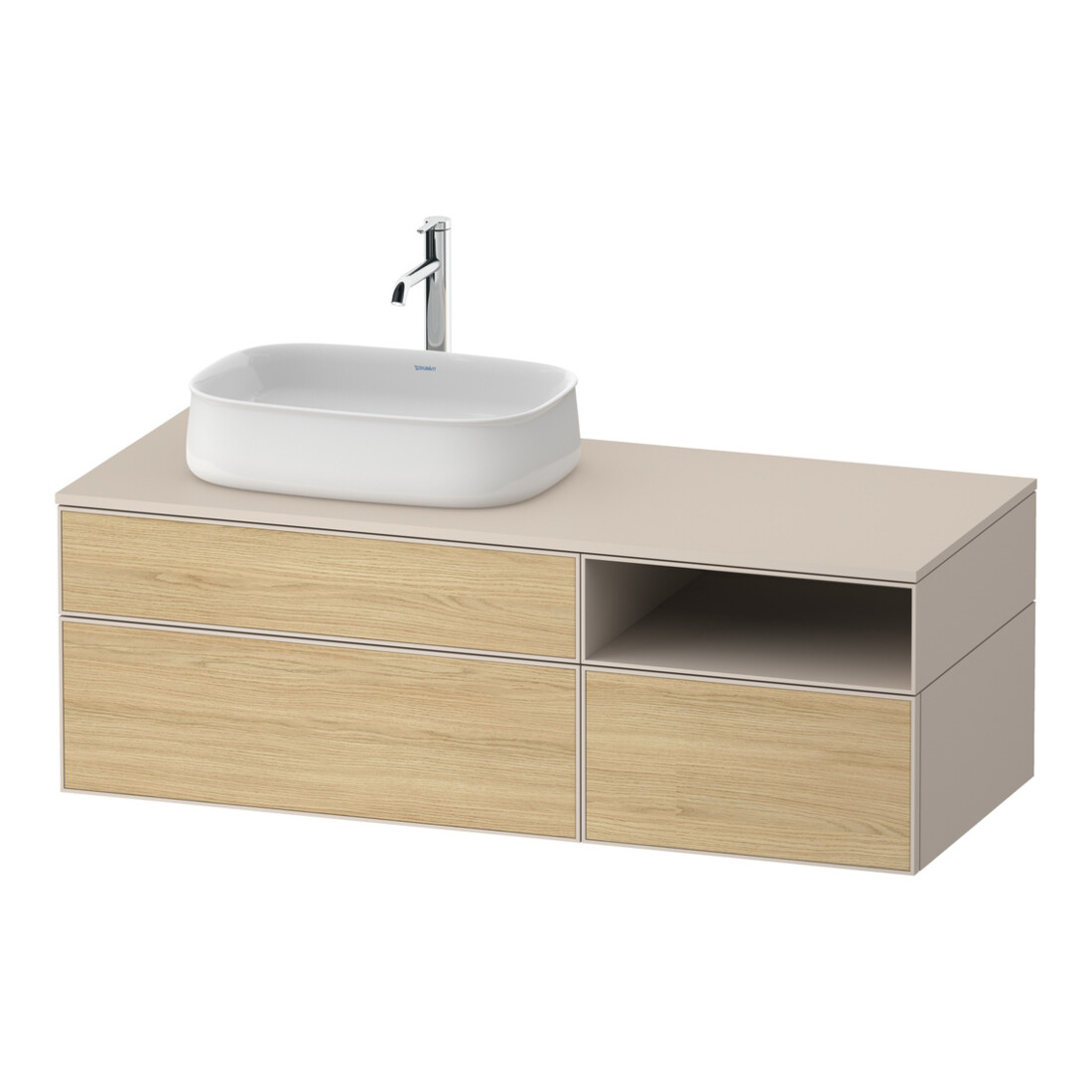 Duravit Waschtischunterschrank Zencha 130x55cm, B L, E nat/tau m, k Einr-Sys