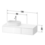 Duravit Waschtischunterschrank Zencha 130x55cm, B L, E schw/gra m, k Einr-Sys-4