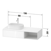 Duravit Waschtischunterschrank Zencha 130x55cm, B L, E schw/gra m, k Einr-Sys-4