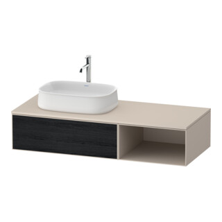Duravit Waschtischunterschrank Zencha 130x55cm, B L, E schw/tau m, k Einr-Sys