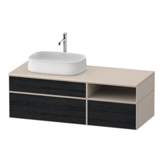 Duravit Waschtischunterschrank Zencha 130x55cm, B L, E schw/tau m, k Einr-Sys