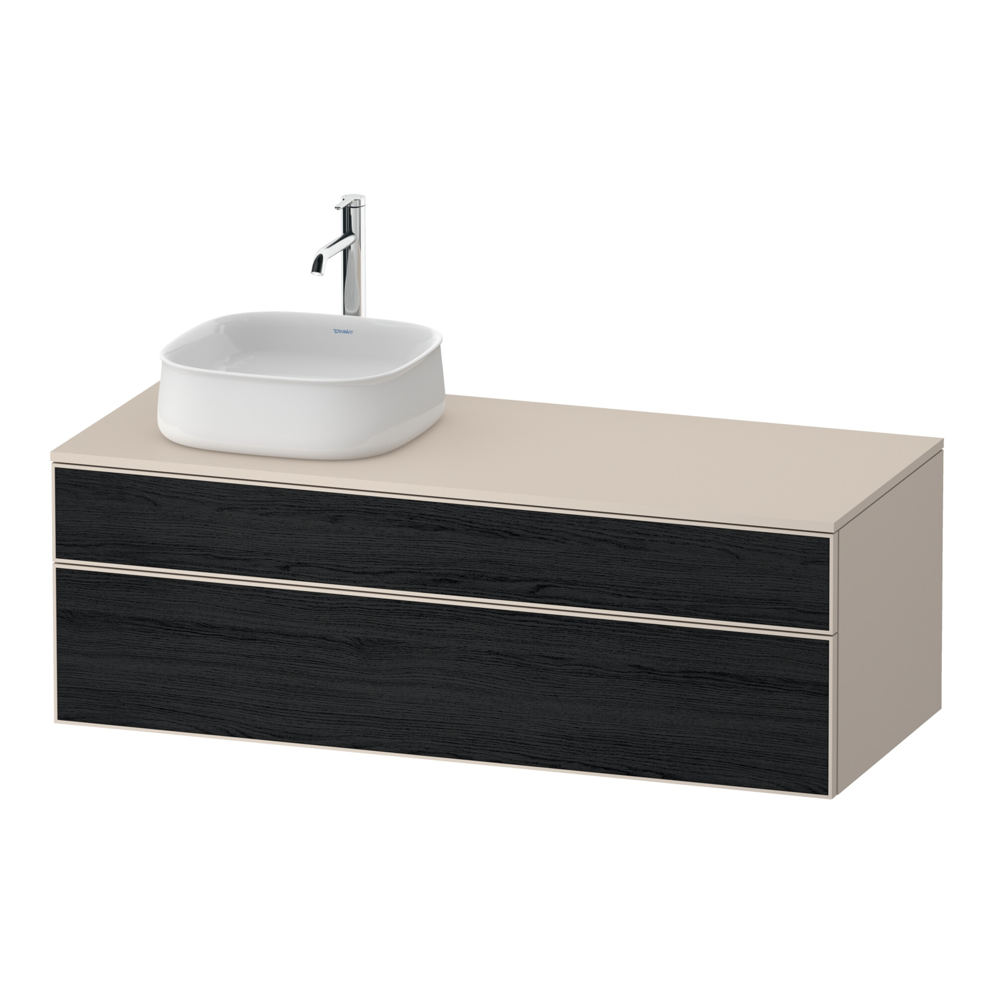 Duravit Waschtischunterschrank Zencha 130x55cm, B L, E schw/tau m, k Einr-Sys