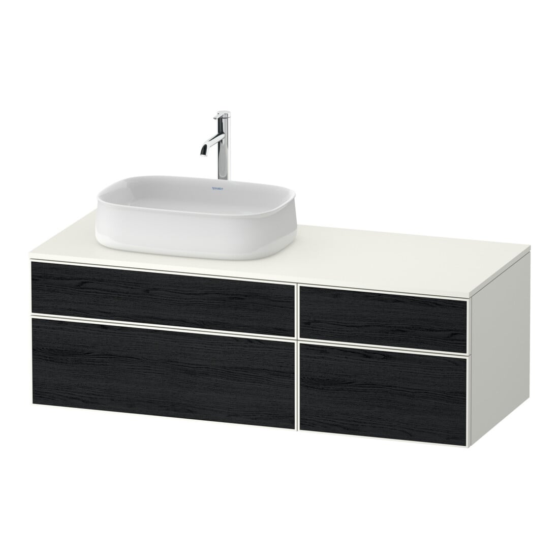 Duravit Waschtischunterschrank Zencha 130x55cm, B L, E sw/we m, k Einr-Sys