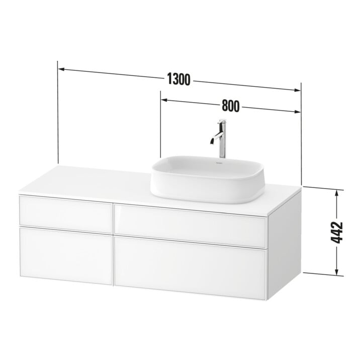 Duravit Waschtischunterschrank Zencha 130x55cm, B R, E na/we m, k Einr-Sys