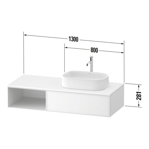Duravit Waschtischunterschrank Zencha 130x55cm, B R, E nat/grap m, k Einr-Sys