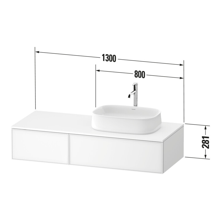 Duravit Waschtischunterschrank Zencha 130x55cm, B R, E schw/gra m, k Einr-Sys