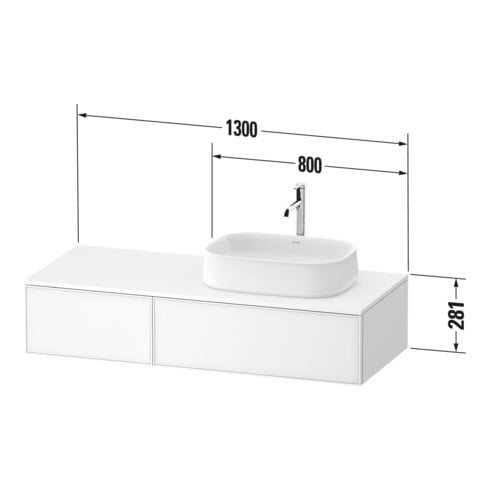Duravit Waschtischunterschrank Zencha 130x55cm, B R, E schw/tau m, k Einr-Sys