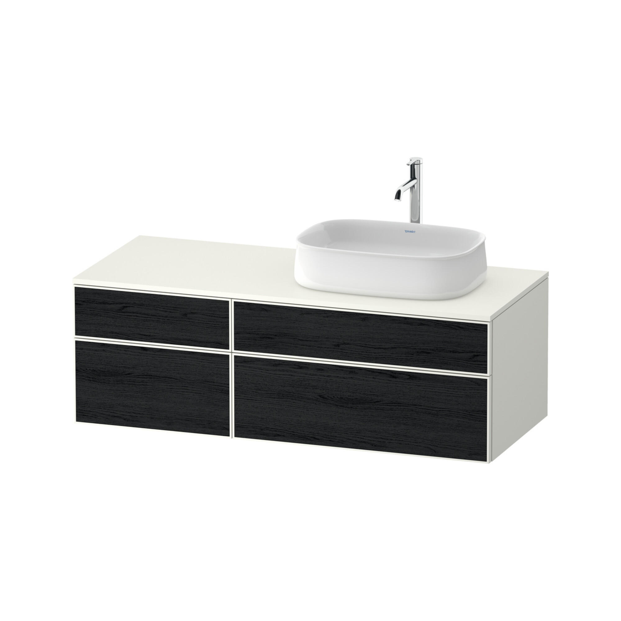 Duravit Waschtischunterschrank Zencha 130x55cm, B R, E sw/we m, k Einr-Sys