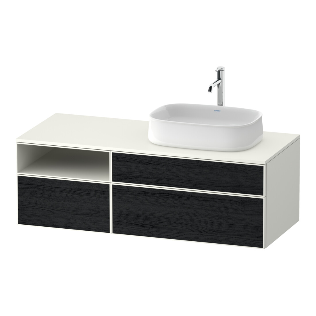 Duravit Waschtischunterschrank Zencha 130x55cm, B R, E sw/we m, k Einr-Sys