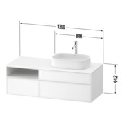 Duravit Waschtischunterschrank Zencha 130x55cm, B R, E sw/we m, k Einr-Sys-3