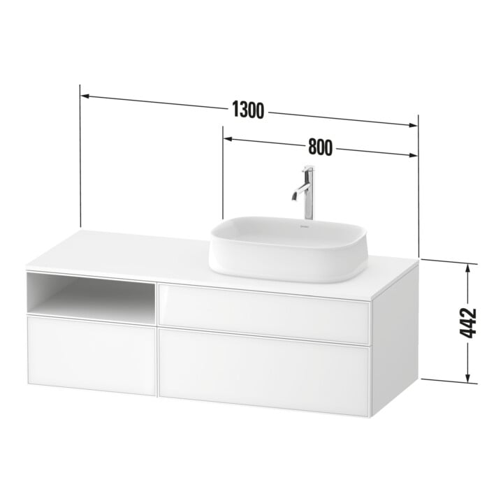 Duravit Waschtischunterschrank Zencha 130x55cm, B R, G s Lini/w m, k Einr-Sys