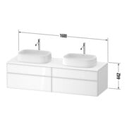 Duravit Waschtischunterschrank Zencha 160x55cm, B bs, E nat/grap m, k Einr-Sy-3