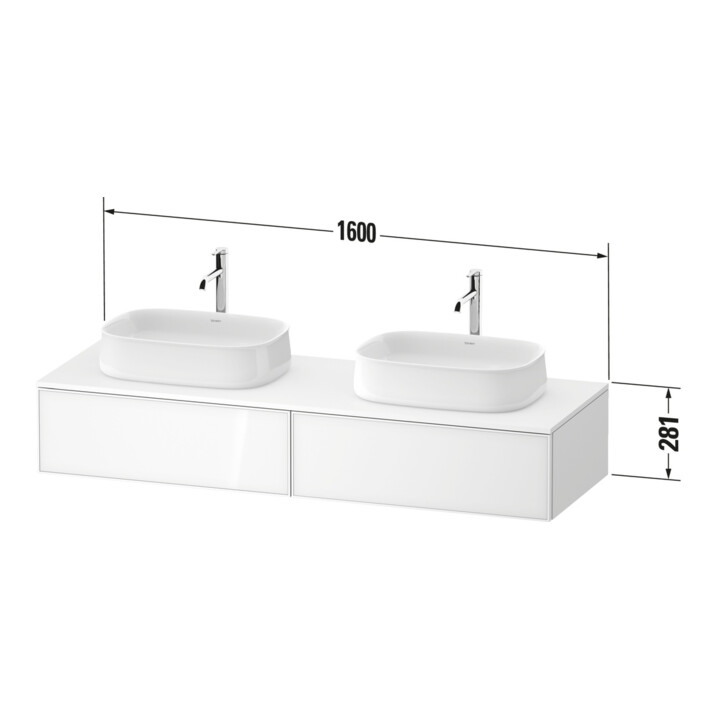 Duravit Waschtischunterschrank Zencha 160x55cm, B bs, E schw/gra m, k Einr-Sy