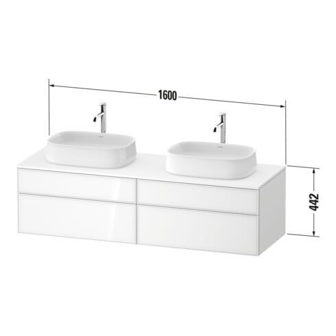 Duravit Waschtischunterschrank Zencha 160x55cm, B bs, G w/taup m, k Einr-Sy