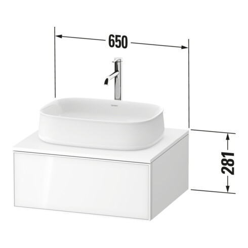 Duravit Waschtischunterschrank Zencha 65x55cm, 1 AZ, E sw/gra m, k EinrSy