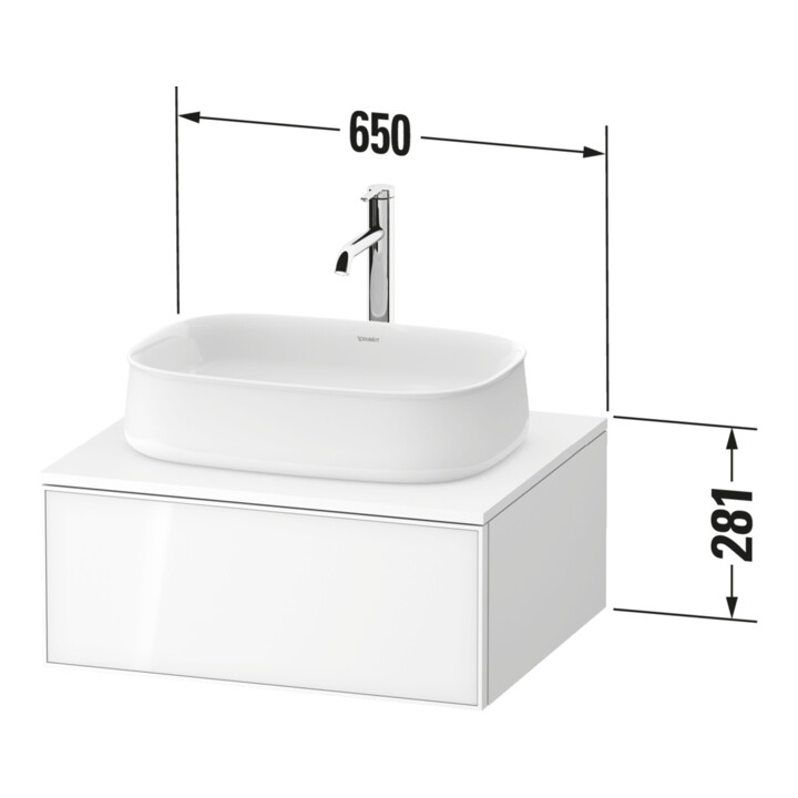 Duravit Waschtischunterschrank Zencha 65x55cm, 1 AZ, E sw/gra m, k EinrSy