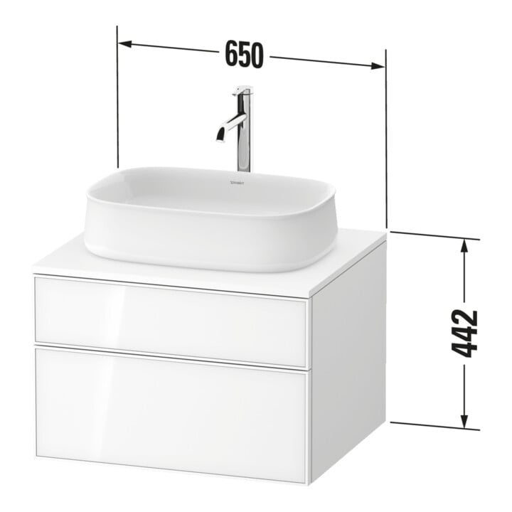 Duravit Waschtischunterschrank Zencha 65x55cm, 1 Lad, E schw/gra m, k Einr-Sys