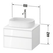 Duravit Waschtischunterschrank Zencha 65x55cm, 1 Lad, E sw/we m, k Einr-Sys-3