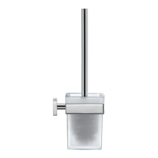 Duravit WC-Bürstengarnitur Karree 9,6x12,6cm, Wandmont., Gl. we m, Ha. chr