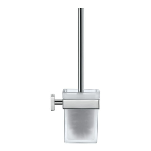Duravit WC-Bürstengarnitur Karree 9,6x12,6cm, Wandmont., Gl. we m, Ha. chr