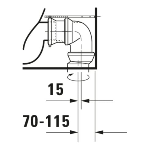 Duravit WC combiné sur pied, chasse profonde Happy D.2 36,5x63 cm, 4,5 l, évac. horiz./obliq., blanc