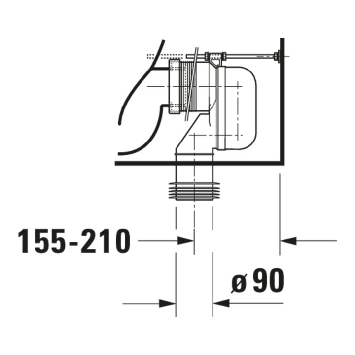 Duravit WC combiné sur pied, chasse profonde Happy D.2 36,5x63 cm, 4,5 l, évac. horiz./obliq., blanc