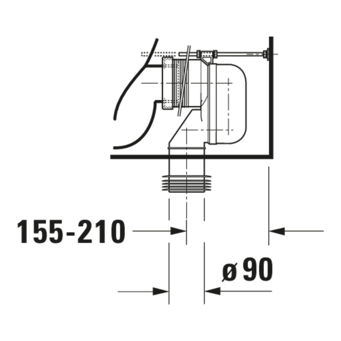 Duravit WC combiné sur pied, chasse profonde Happy D.2 36,5x63 cm, 4,5 l, évac. horiz./obliq., blanc