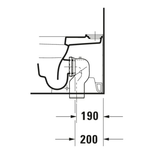 Duravit WC combiné sur pied, chasse profonde Happy D.2 36,5x63 cm, 4,5 l, évac. horiz./obliq., blanc