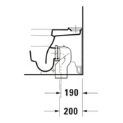 Duravit WC combiné sur pied, chasse profonde Happy D.2 36,5x63 cm, 4,5 l, évac. horiz./obliq., blanc-4