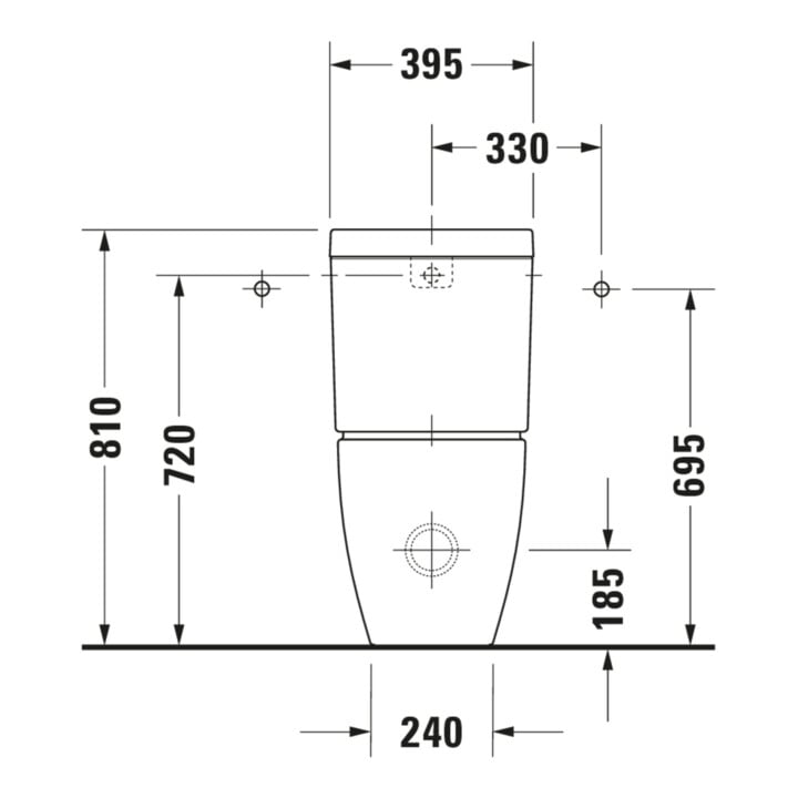 Duravit WC combiné sur pied, chasse profonde Happy D.2 36,5x63 cm, 4,5 l, évac. horiz./obliq., blanc