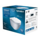 Duravit WC mural, cuvette à chasse profonde Starck 3 avec abattant, blanc