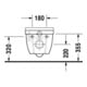 Duravit WC mural, cuvette à chasse profonde Starck 3 avec abattant, blanc