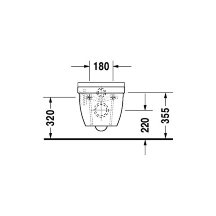 Duravit WC mural, cuvette à chasse profonde Starck 3 avec abattant, blanc