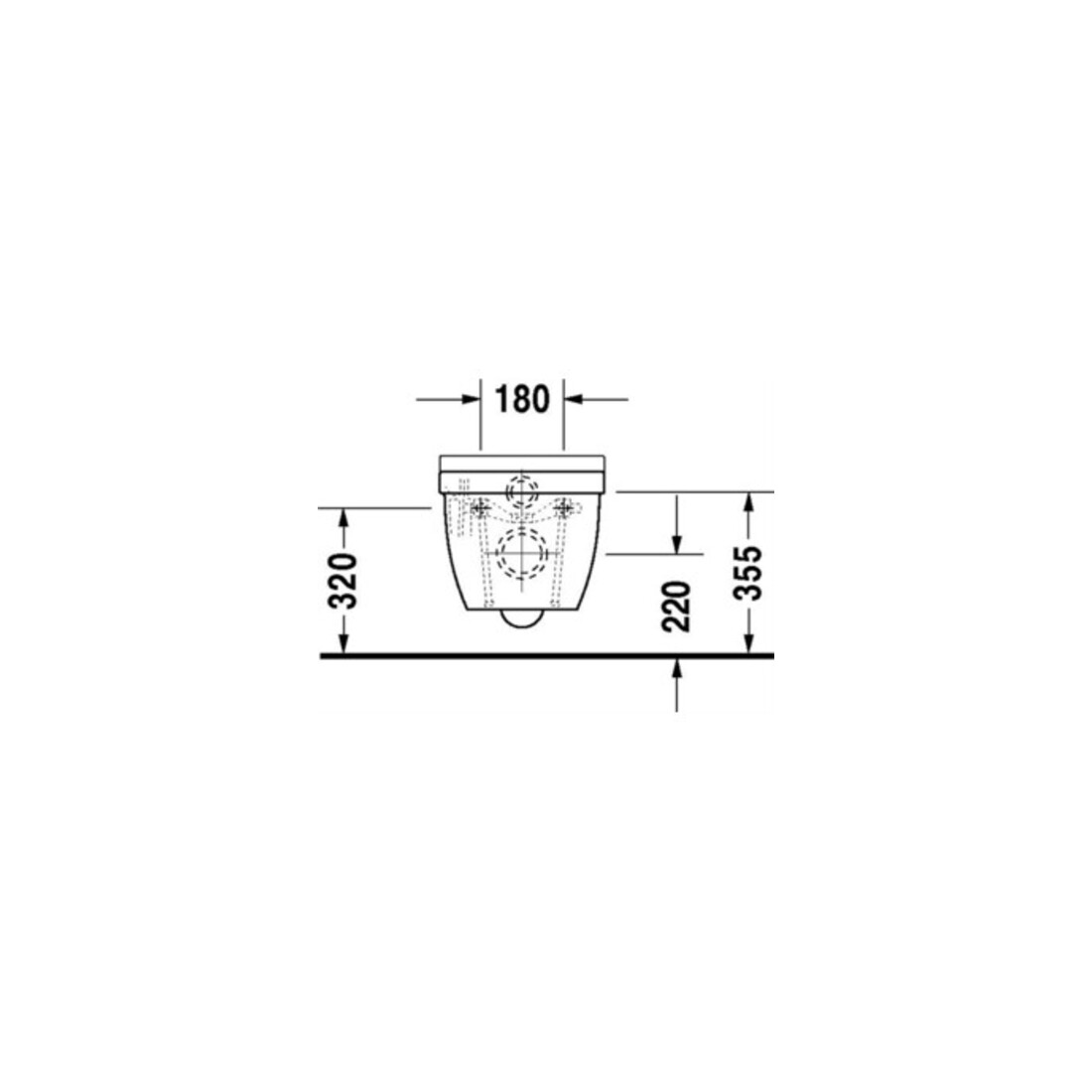 Duravit WC mural, cuvette à chasse profonde Starck 3 avec abattant, blanc