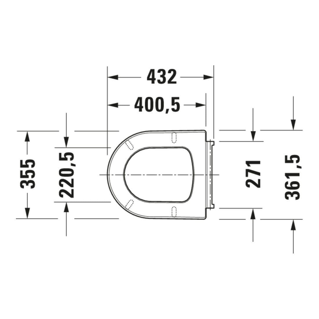 Duravit WC-Sitz Balcoon Compact 37x54cm, abn., o. Absenkaut., we. hgl