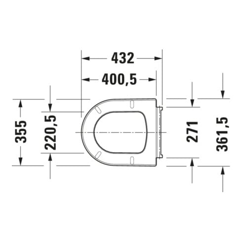 Duravit WC-Sitz Balcoon Compact 37x54cm, abnehmb., m Absenkaut., we. hgl