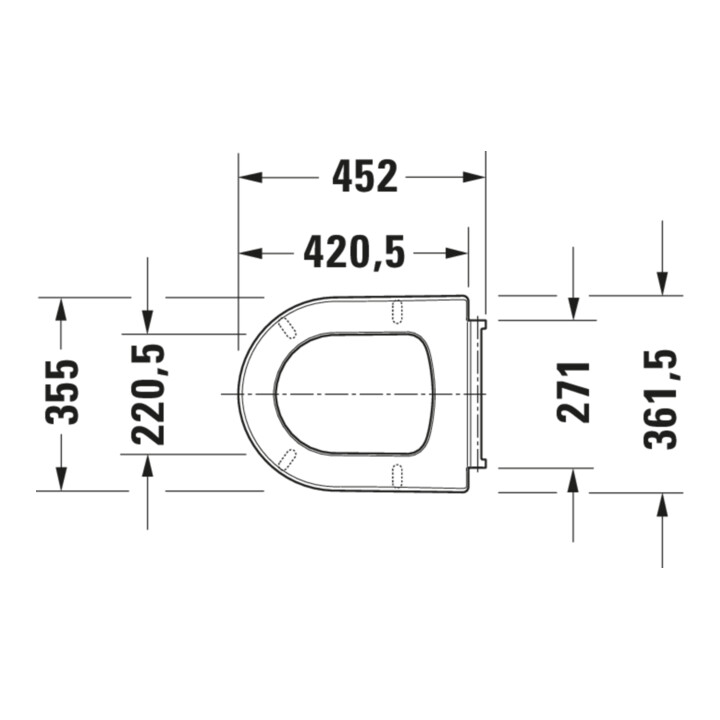 Duravit WC-Sitz Balcoon Überlappend, abn., o Abs, we. s-matt